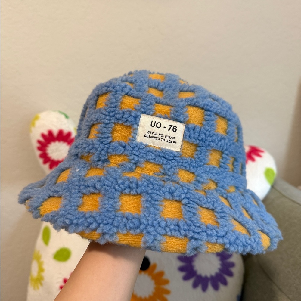 Urban Outfitters Blue and Yellow Checkered Hat